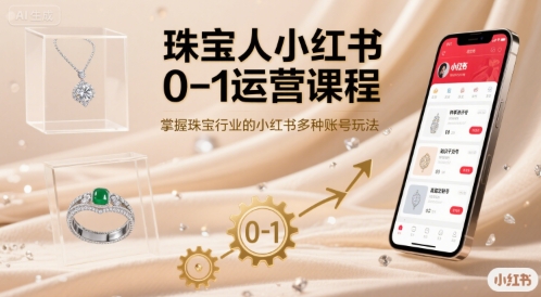 珠宝人小红书0-1运营课程,掌握珠宝行业的小红书多种账号玩法-互联网资源大全网