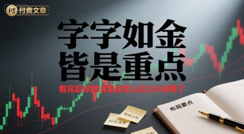 付费文章:字字如金 皆是重点, 看完后 你就清楚该怎么在大A布局了-第一资源库