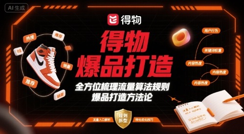 得物爆品打造,全方位梳理得物流量算法规则爆品打造规则-互联网资源大全网