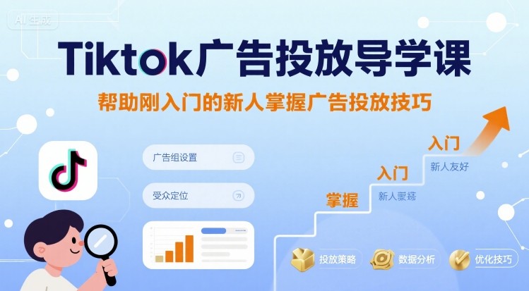 Tiktok广告投放导学课，帮助刚入门的新人掌握广告投放技巧-互联网资源大全网