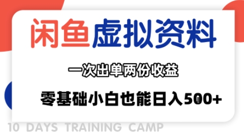 闲鱼虚拟资料新变现玩法,信息差项目,一次出单两份收益,无需囤货,可批量矩阵,零基础小白也能日入多张-互联网资源大全网
