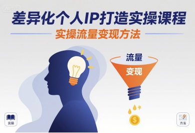 差异化个人IP打造实操课程,实操流量变现方法-互联网资源大全网