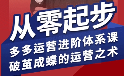 拼多多运营进阶系统课，从零起步，多多运营进阶体系课，破茧成蝶的运营之术-互联网资源大全网