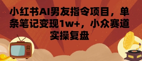 小红书AI男友指令项目,单条笔记变现1w+,小众赛道实操复盘-互联网资源大全网