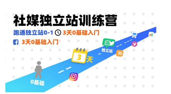 社媒独立站训练营,跑通独立站0-1,3天0基础入门-互联网资源大全网