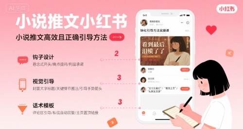 小说推文小红书高转化引导方法实操课,小说推文高效且正确引导方法-互联网资源大全网