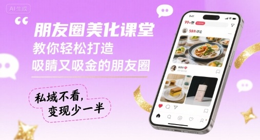 朋友圈美化课堂,教你轻松打造,吸睛又吸金的朋友圈,私域不看,变现少一半-互联网资源大全网