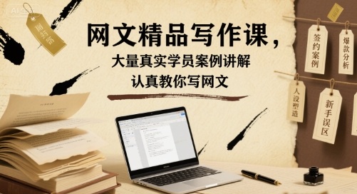 网文精品写作课,大量真实学员案例讲解,认真教你写网文-互联网资源大全网