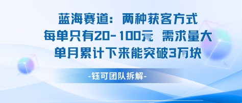 蓝海赛道：需求量大 单月累计下来能突破3W-互联网资源大全网