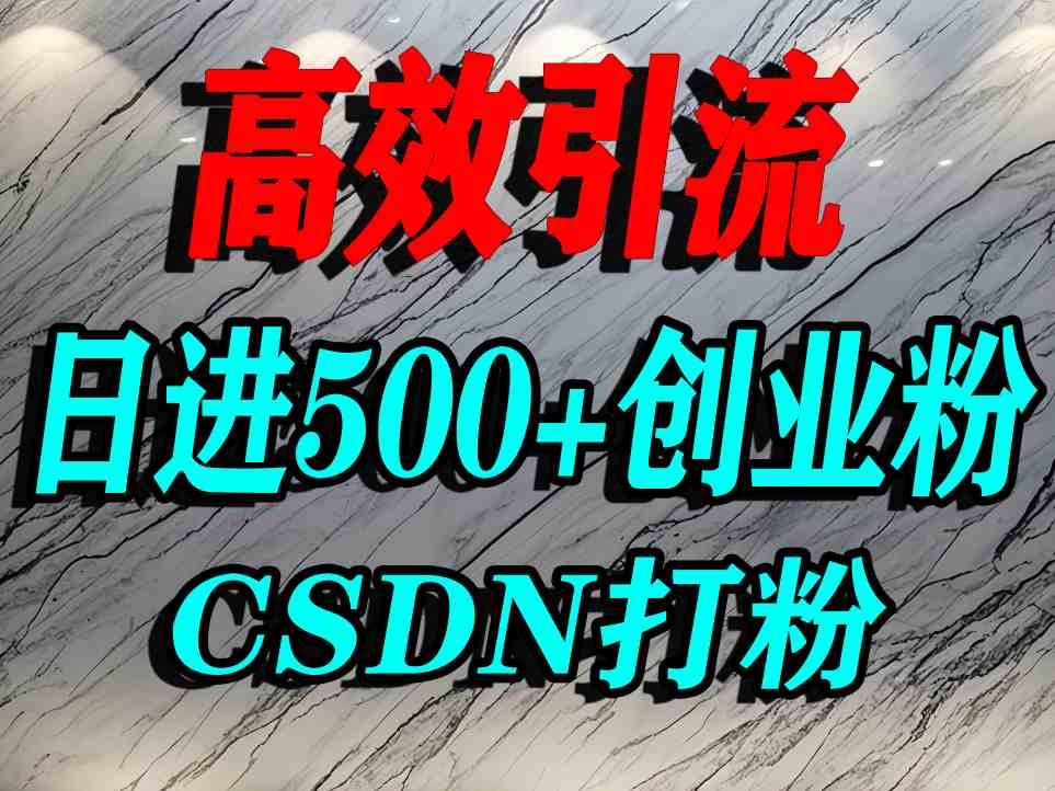 怎么打创业粉?CSDN又一个你不知道的打粉引流神秘平台,单人日引500+精准流量-互联网资源大全网