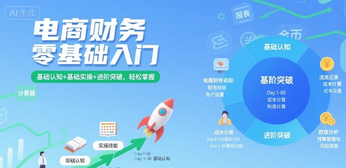 电商财务零基础入门,基础认知+基础实操+进阶突破,轻松掌握-互联网资源大全网