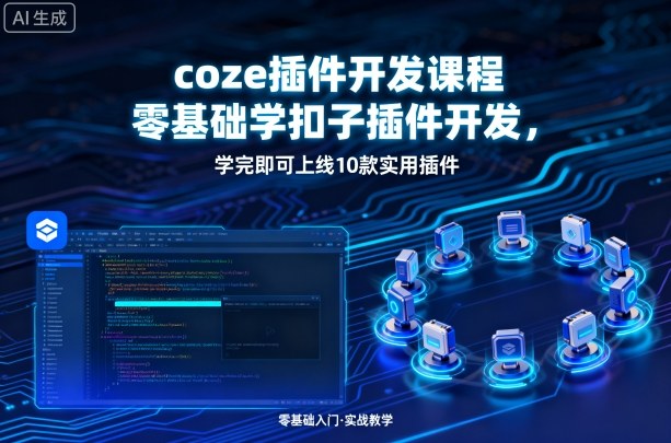 coze插件开发课程,零基础学扣子插件开发,学完即可上线10款实用插件-互联网资源大全网