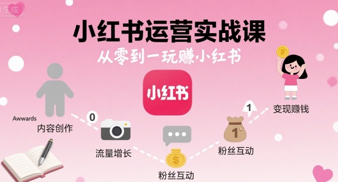 小红书运营实战课,从零到一玩賺小红书-互联网资源大全网