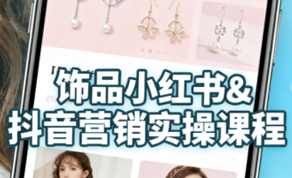 抖音+小红书饰品卖货:货源、开店、内容全教会,让新手快速掌握饰品线上营销全流程,轻松开启变现路-互联网资源大全网