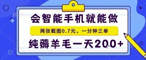 手机项目,二十秒一单,纯薅羊毛一天2张+做就有【揭秘】-互联网资源大全网