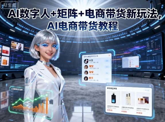 AI数字人+矩阵+电商带货新玩法,AI电商带货教程-互联网资源大全网
