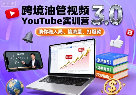 跨境油管视频YouTube实训营3.0,助你稳入局、搞流量、打爆款-互联网资源大全网