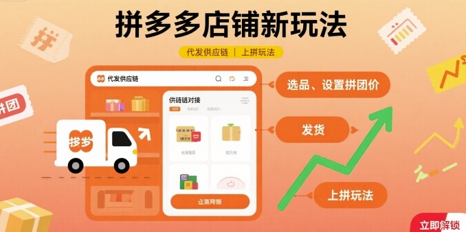 拼多多店铺新玩法,代发供应链上拼玩法-互联网资源大全网