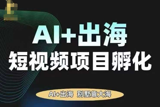 AI·TikTok AI+出海短视频项目孵化,陪你从0-1借助AI实现出海变现-互联网资源大全网