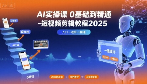 AI实操课0基础到精通-短视频剪辑教程2025-互联网资源大全网
