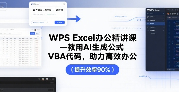 WPS Excel办公精讲课,教用 AI 生成公式,VBA 代码,助力高效办公-互联网资源大全网