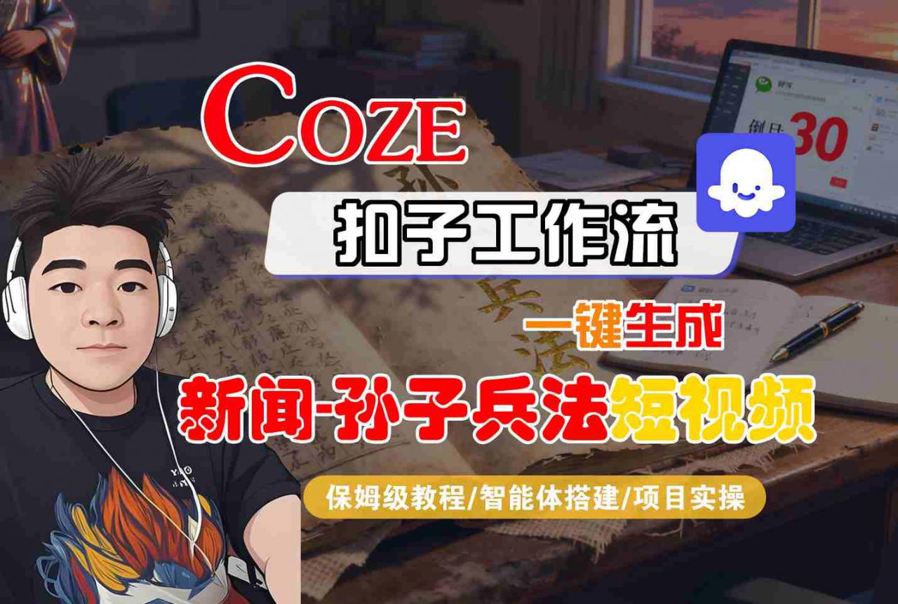 Coze扣子智能体工作流一键生成“新闻-孙子兵法“短视频,全流程保姆级教学-互联网资源大全网