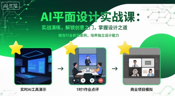 AI平面设计实战课,实战演练,解锁创意之门,掌握设计之道-互联网资源大全网