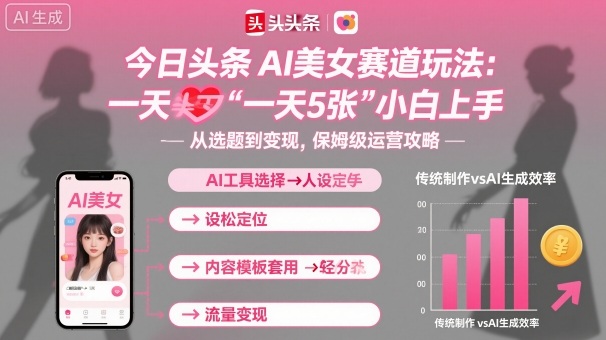 今日头条AI美女赛道玩法,一天轻松5张,小白轻松上手-第一资源库
