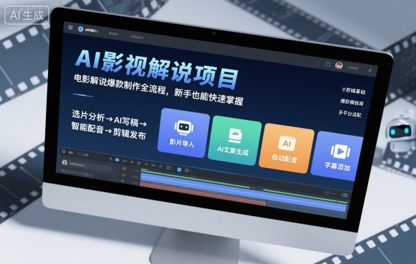 AI影视解说项目,电影解说爆款制作全流程,新手也能快速掌握-互联网资源大全网