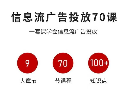 信息流广告投放实战70课,一套课学会信息流广告投放,迄今为止,最系统化教程-互联网资源大全网