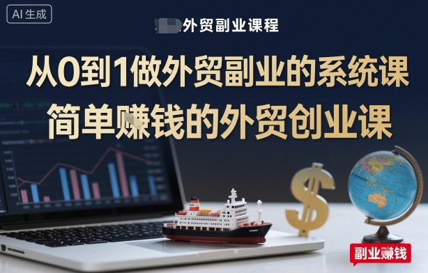 从0到1做外贸副业的系统课,简单賺钱的外贸创业课-互联网资源大全网