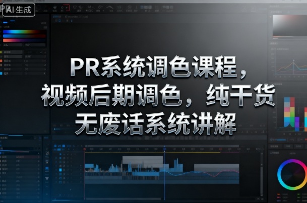 PR系统调色课程,视频后期调色,纯干货无废话系统讲解-互联网资源大全网