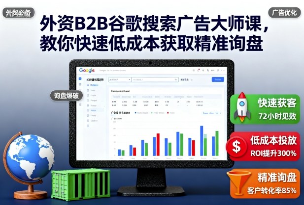 外资B2B谷歌搜索广告大师课,教你快速低成本获取精准询盘-互联网资源大全网