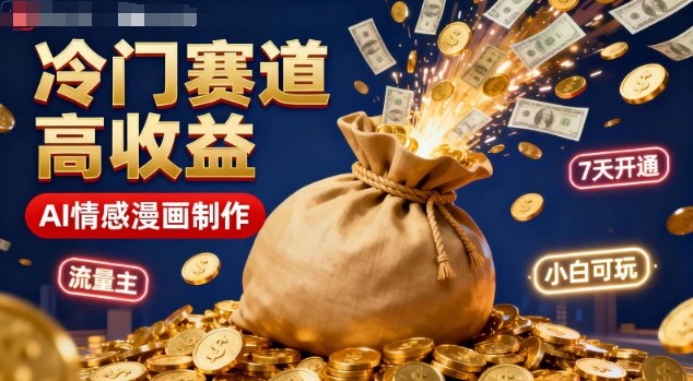 公众号冷门赛道,用AI做情感漫画,7天开通流量主,操作简单,小白可玩-互联网资源大全网