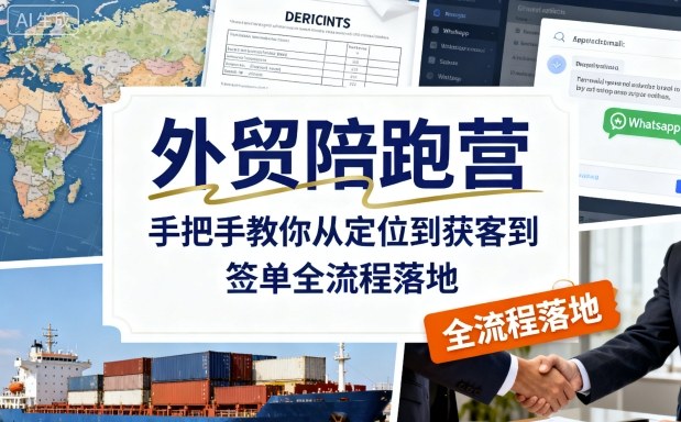 外贸陪跑营,手把手教你从定位到获客到签单全流程落地-互联网资源大全网