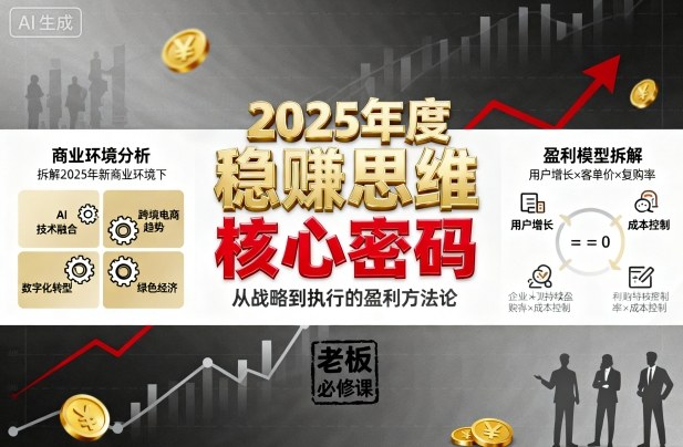 2025年度稳賺思维老板创业营,拆解2025年新商业环境下,企业实现持续盈利的核心密码-互联网资源大全网