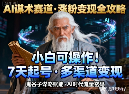 AI谋术赛道,涨粉快速,变现方式多样,小白可操作-互联网资源大全网