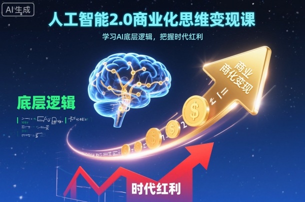 人工智能2.0商业化思维变现课，学习AI底层逻辑，把握时代红利-互联网资源大全网