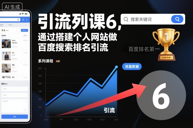 引流系列课6,通过搭建个人网站做百度搜索排名引流-互联网资源大全网