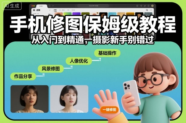 手机修图保姆级教程，从入门到精通，摄影新手别错过-互联网资源大全网