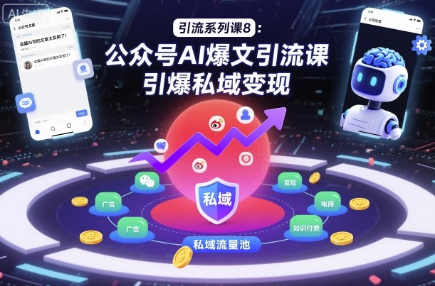 引流系列课8:公众号AI爆文引流课,引爆私域变现-互联网资源大全网