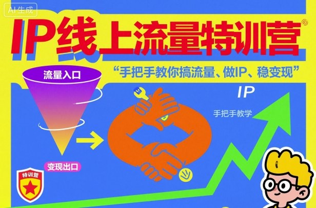 IP线上流量特训营,手把手教你搞流量、做IP、稳变现-互联网资源大全网