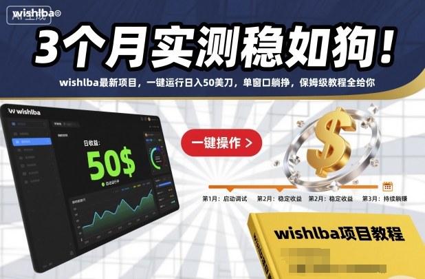 3个月实测稳如狗!wishlba最新项目,一键运行日入50美刀,单窗口躺挣,保姆级教程全给你【揭秘】-互联网资源大全网