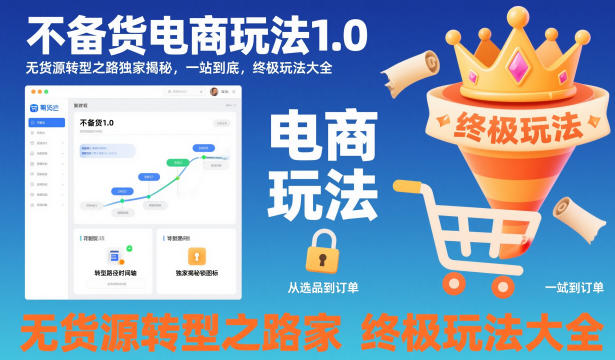 不备货电商玩法1.0，​无货源转型之路独家揭秘，一站到底，终极玩法大全-互联网资源大全网