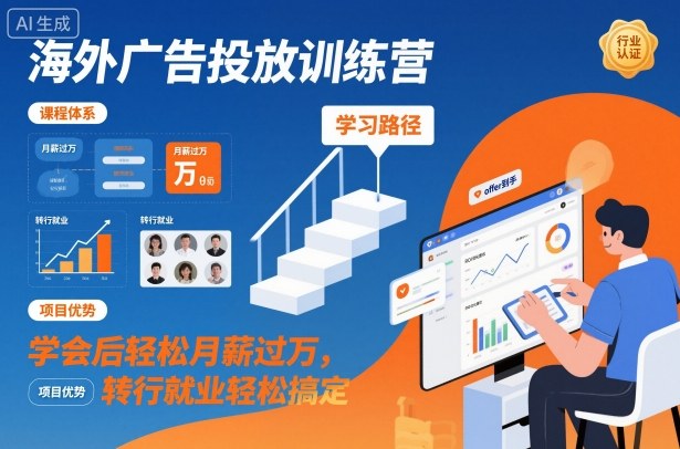 海外广告投放训练营,学会后轻松月薪过万,转行就业轻松搞定-互联网资源大全网