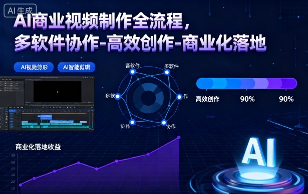 AI商业视频制作全流程,多软件协作-高效创作-商业化落地-第一资源库