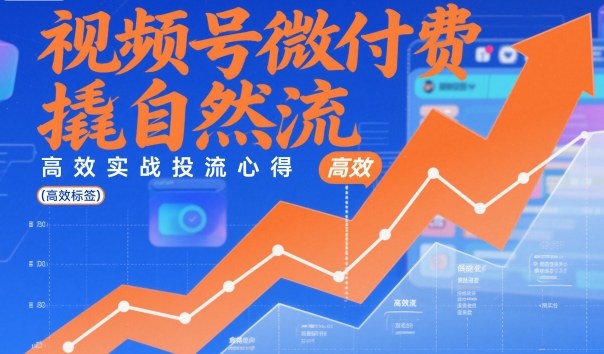 视频号微付费撬自然流,高效实战投流心得-互联网资源大全网
