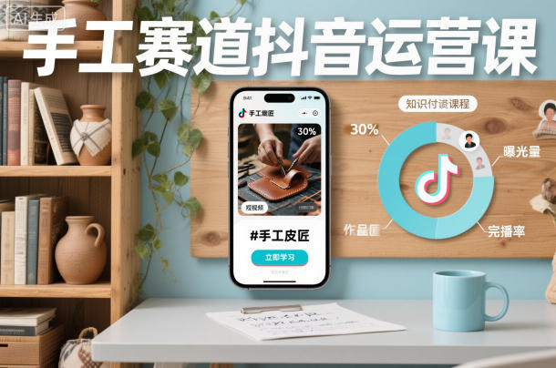 手工赛道抖音运营课，手工赛道流量运营-第一资源库