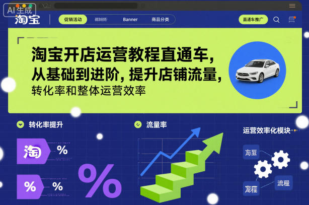 淘宝开店运营教程直通车,从基础到进阶,提升店铺流量,转化率和整体运营效率(更新11月)-第一资源库