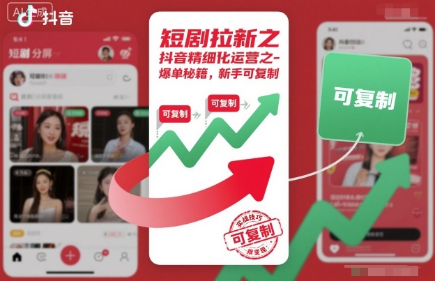 短剧拉新之抖音精细化运营之爆单秘籍，新手可复制-互联网资源大全网